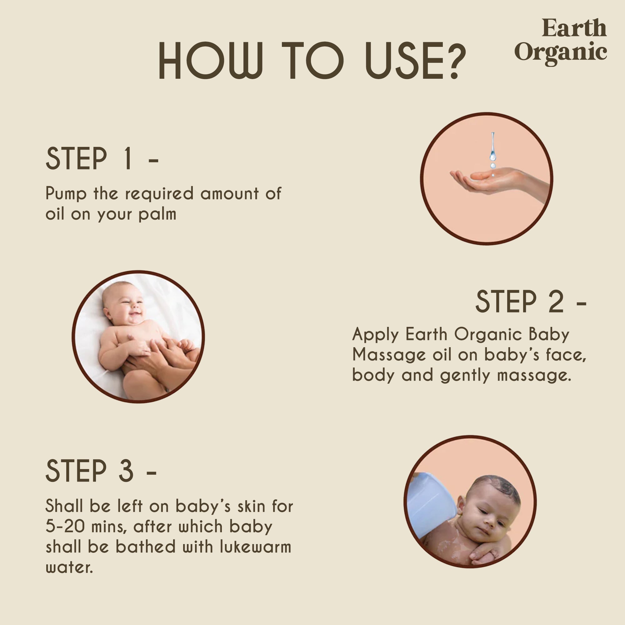 Earth Organic Baby Massage Oil Cold Pressed Coconut Oil for Baby Skin,Hair - The Earth Organic