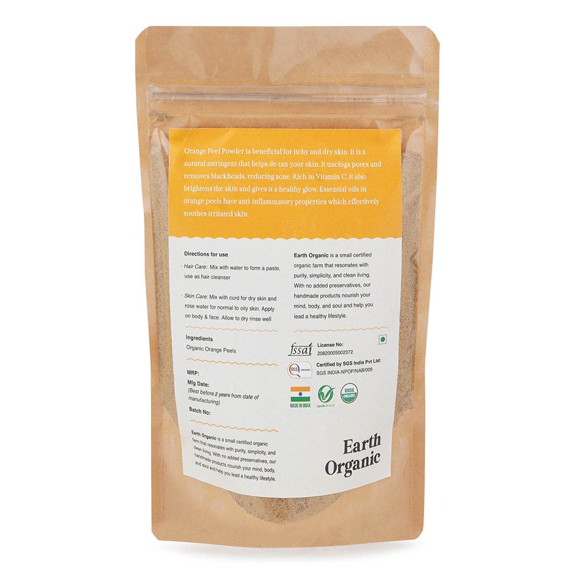 Neem & Orange Peel Powder - (Combo - 2) - The Earth Organic