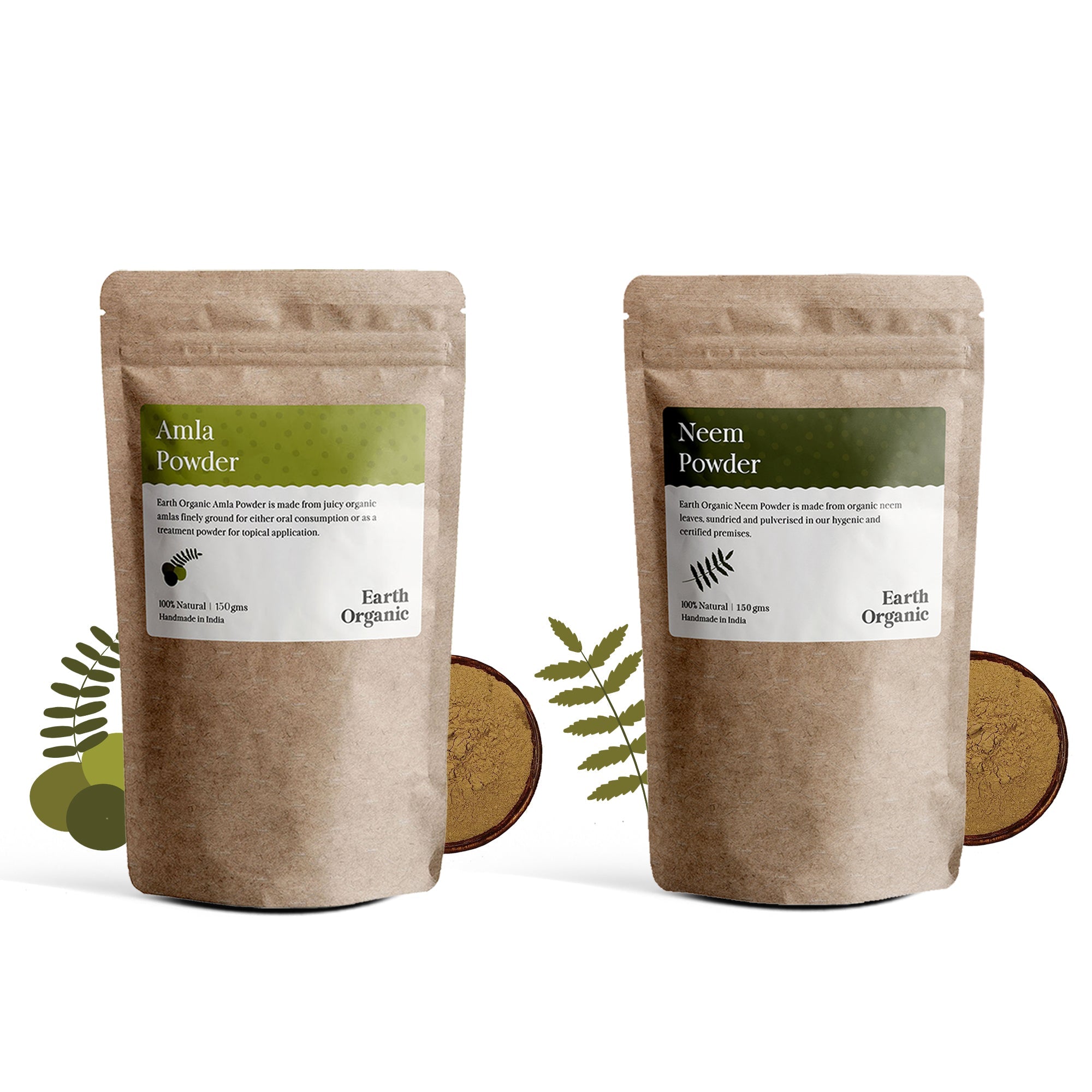 Organic Amla & Neem Powder Combo - The Earth Organic