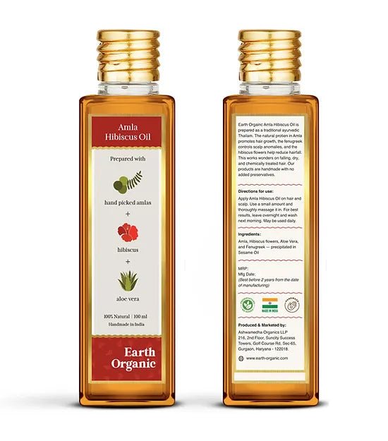 Organic Ayurvedic Amla Hibiscus Hair & Body Oil - The Earth Organic